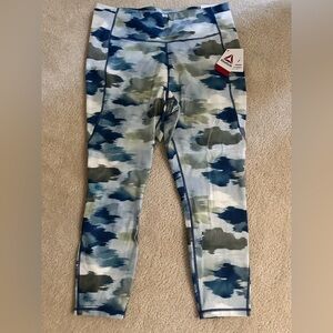 NEW Reebok Leggings - Blue and Green Camouflage XXL